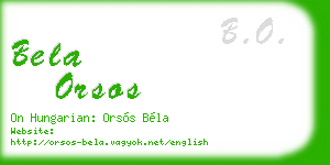 bela orsos business card