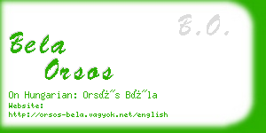 bela orsos business card